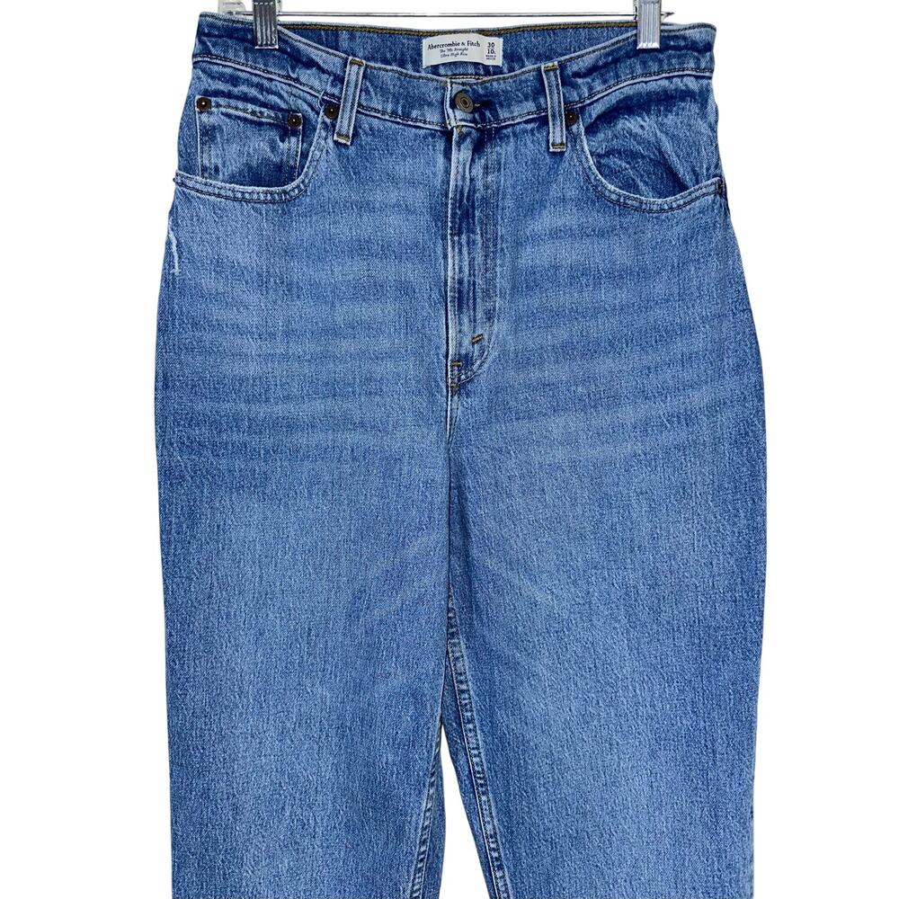 Abercrombie & Fitch Curve Love The 90s Straight Ultra High Rise Jeans 30/10L - Picture 4 of 16